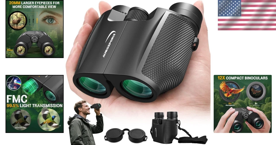 12x32 Compact Binoculars for Adults - High Power Lightweight - Image 2 of 4
