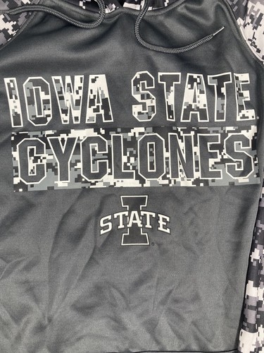 Iowa State Cyclones Mens L Digital Camo Hoodie Charcoal Military Appreciation - Picture 3 of 11