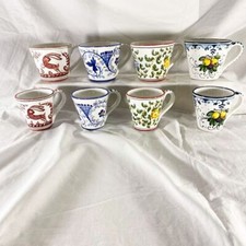 RICCERI 2er Set Kaffeetassen Keramik Handbemalt Dekor wählbar