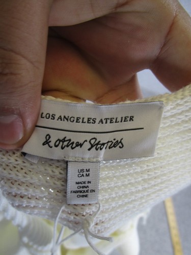 Los Angeles Atelier Dress Womens Medium White Knit Mini Faux Wrap NEW - 第 7/9 張圖片