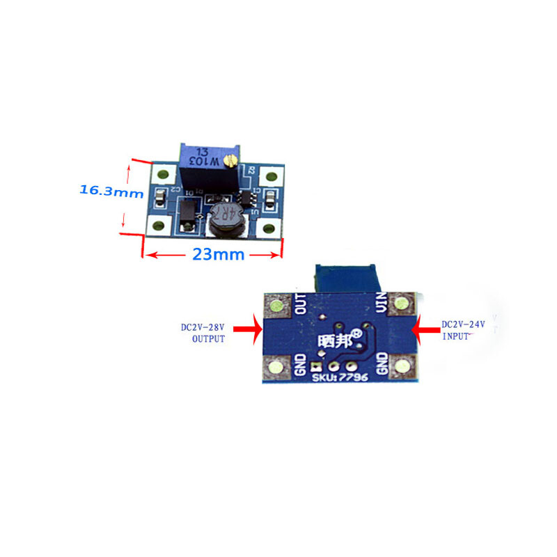 DC-DC 3.3v 5v 9v 12v 2A Boost Converter Adjustable Step Up