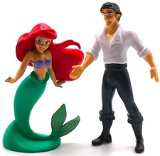 ARIEL & PRINCE ERIC Figure Set LITTLE MERMAID Disney Princess PVC TOY PLAYSET!