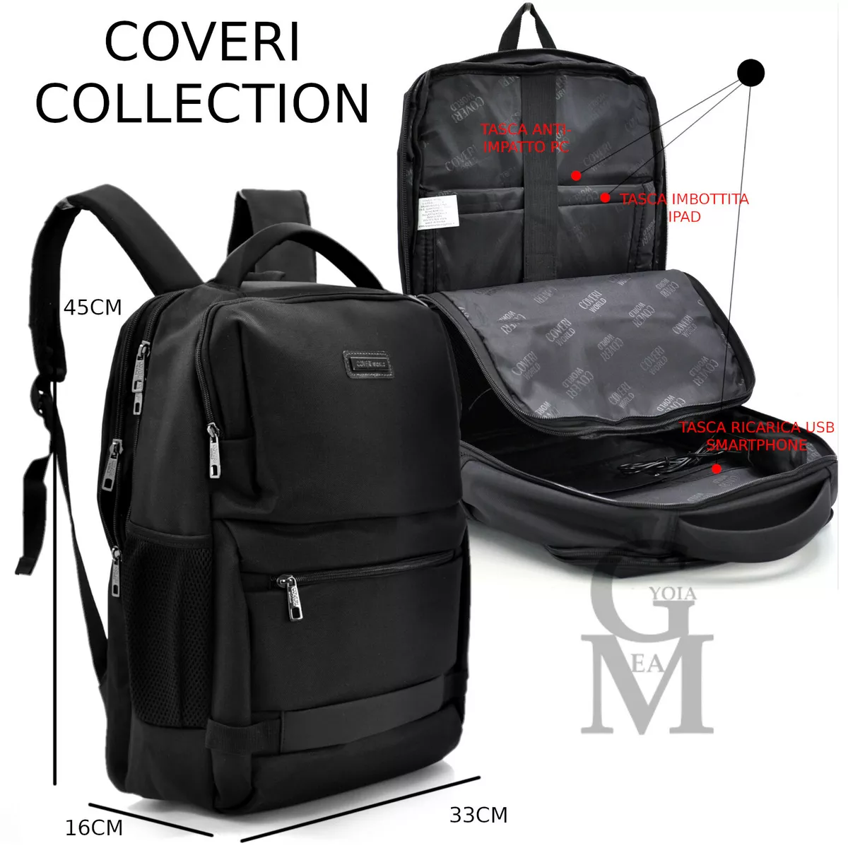 Zaino coveri rigido elegante casual nuovo porta pc ufficio laptop ipad  documenti