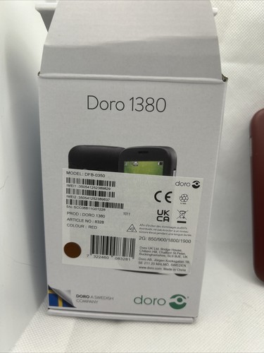 New Doro 1380 DualSIM 2G Basic Button Unlocked Mobile Phone - Red - Picture 4 of 4
