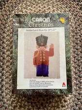 Vintage 70s Caron Christmas Holiday Soldier Latch Hook Kit 20 x 27 Rug 1978