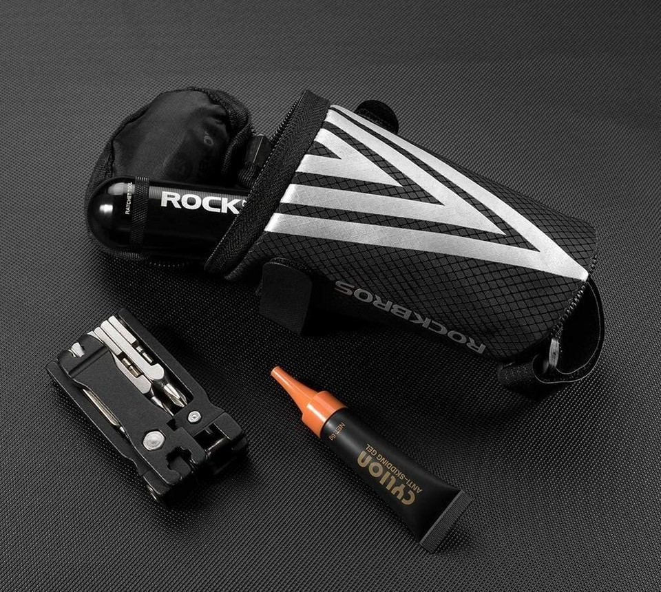 ROCKBROS Reflective Bike Saddle Bag – Small Rear Seat Pouch With 1L Capacity, Black 3 thumbnail image