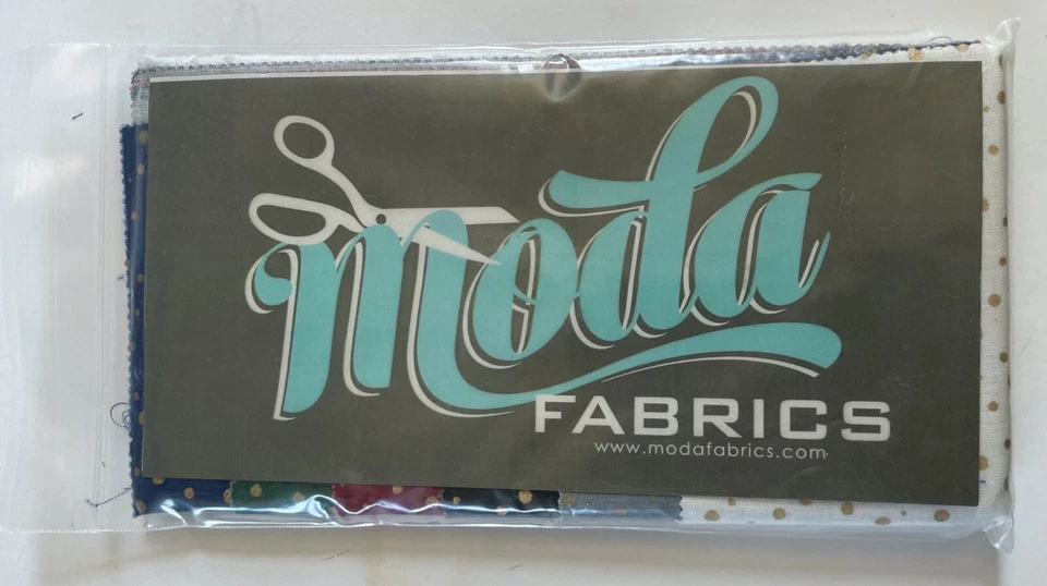 Moda Fabric 6 pc Candy Bar Gold Polka Dot Cotton Quilt Fabric 13 x 11-1/2" each - Image 4 of 4