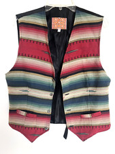 Vintage Lined Vest Native American Tradition By Allen WAH Southwest USA Sz M