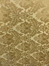 GOLD Damask Jacquard Brocade Flower Floral Fabric 110 in. Sold By The Yard