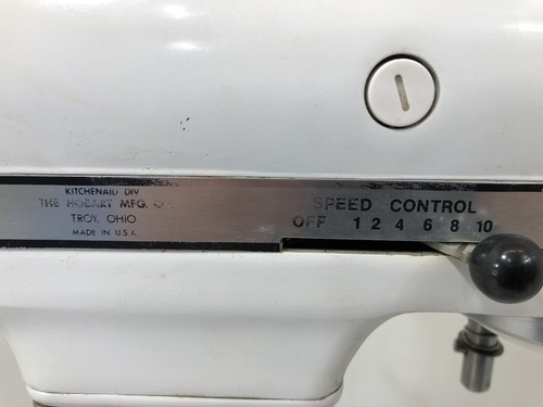 KitchenAid Hobart Vtg Model K5-A White 10 Speed Lift Stand Mixer & Attachments - Picture 10 of 24
