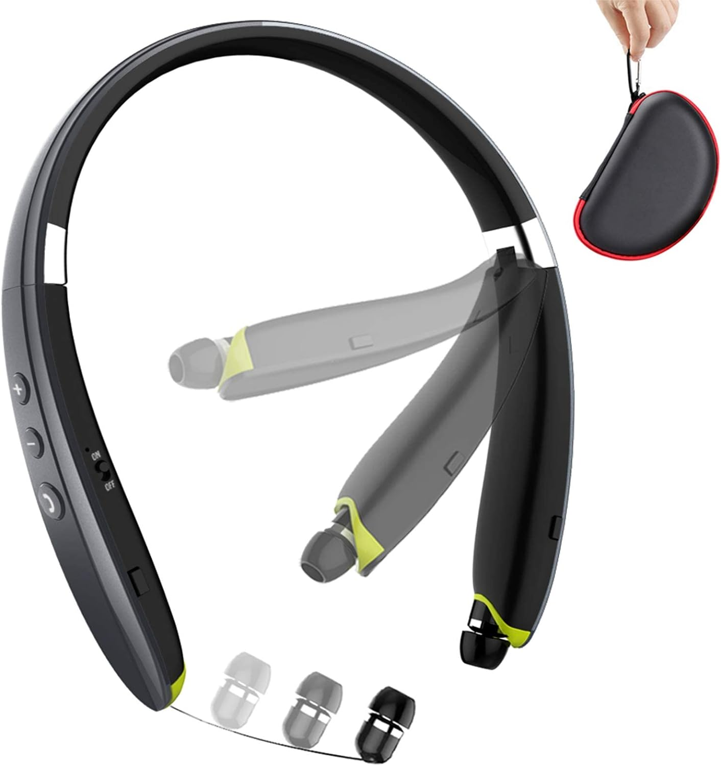 Bluetooth Headphones, Upgraded Foldable Wireless Neckband Headset-image