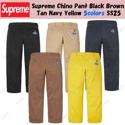 Supreme Chino Pant Black Brown Tan Navy Yellow 5colors SS25 | eBay