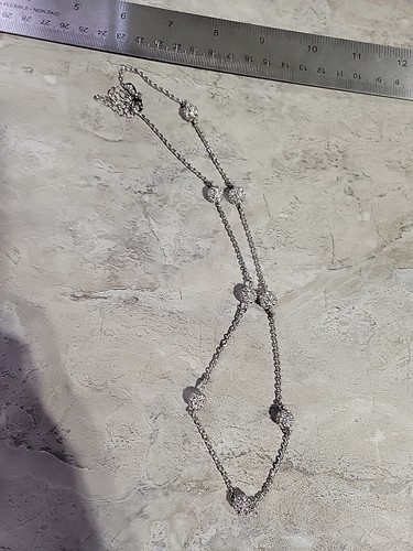 8" Adjustable Nolan Miller Silver Tone Station Necklace