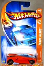 2007 Hot Wheels Track Stars 9/12 ANTHRACITE Orange w/Gold 10 Spoke Wheels