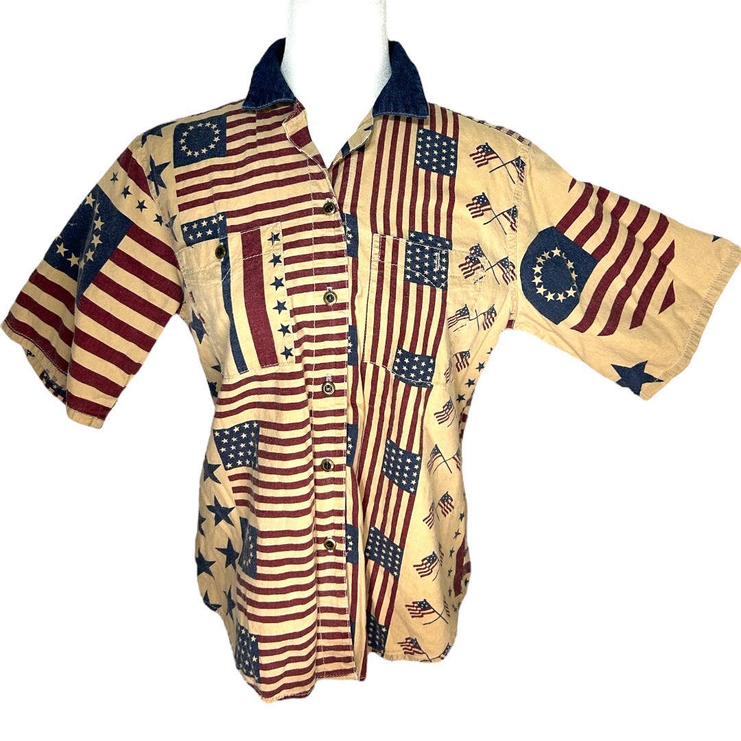 American Flag Art Print Short Sleeve Vintage Dress main image 1