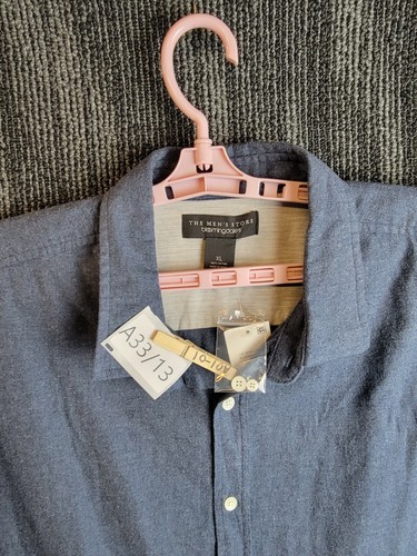 The Men's Store Bloomingdale's Shirt Small Mens Long Sleeve Button Up Blue SZ XL - Picture 8 of 8