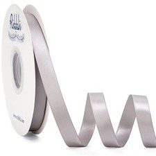 Silver Satin Ribbon Double Faced Satin 1/2 inch x Continuous 50 Yards-Silver ...