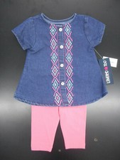 Infant Girls Limited Too 30 S.S. Dress Top  Leggings 2pc. Set Sz 3/6Mt - 6/9Mt