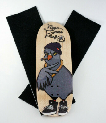 RareGemsPlug Pro Fingerboard Pool Deck 34mm Wood Medium Concave Fingerskateboard