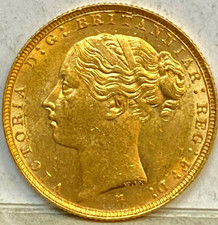 AUSTRALIA 1885 M GOLD MELBOURNE SOVEREIGN LOW MINT KEY DATE , RARE GEM UNC