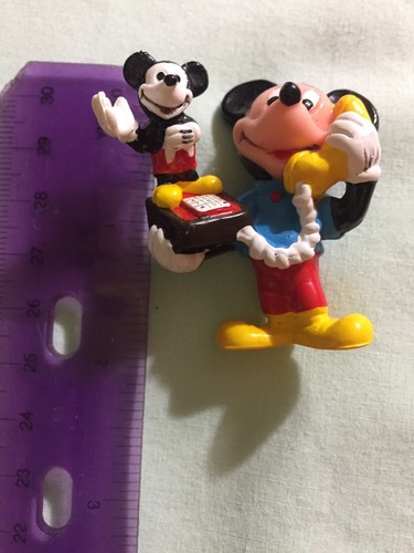 Mickey Mouse Figure On Mickey Telephone 2 Inch Tall - Picture 7 of 7