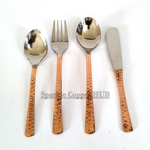 Nuevos Cuchillos Cubiertos Cobre Acero Inoxidable Cubiertos Utensilios Cubiertos 27 Piezas - Imagen 4 de 11