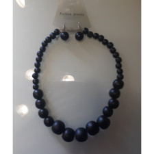 Wood Bead Necklace and Earring set Fashion Jewelry