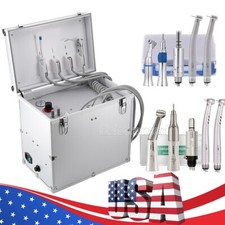 Portable Dental Mobile Delivery Unit System Air Compressor /Handpiece 4Holes