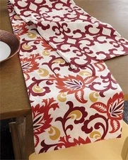 Saffron Floral Scroll 72" Table Runner