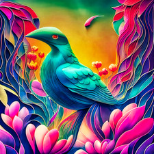 Printable, Digital Download, *.PNG File - Paper Birds Fine Art Collection: #35