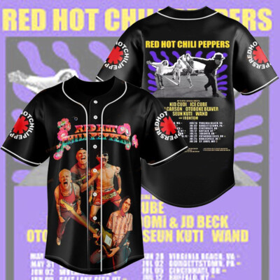 Red Hot Chili Peppers The Unlimited Love Tour 2024 Baseball Jersey