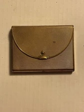 Coty Ladies Vintage Powder Brass Compact with Mirror Envelope Shape Trifold