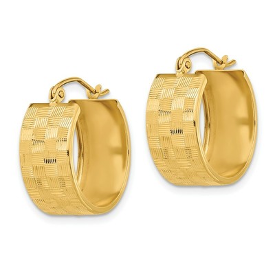 Designs by Nathan | 14k Yellow Gold  Diamond-cut Hoop Earrings