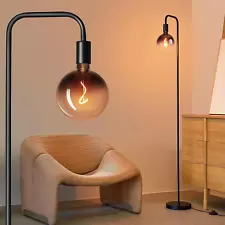 ONEWISH Floor Lamp for Living Room - Minimalist Industrial Gradient Black 