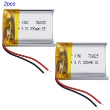 2pcs 3.7V 1.11Wh 300mAh Li Battery 702025 Li-ion For Bluetooth Speaker headphone
