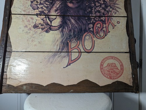 Estante de pasas Coors de colección raro ""Cervecería dorada"" Colorado Adolph Coors 36L x 24W - Imagen 8 de 11