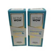 2X Active Wow Natural Formula Mouthwash Tabs Spirulina&Baking Soda+Mint 120 Tabs