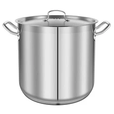NutriChef Heavy Duty 35qt Stockpot w/Lid, 19.30x14.95in, Induction Compatible