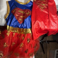 DC Comics Supergirl Costume Halloween Cos play Medium W/ Cape Girl