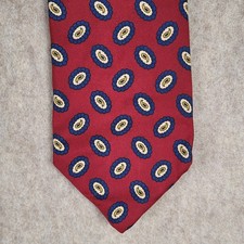 Brooks Brothers Makers Silk Tie Dark Red Blue Paisley Vintage Made USA