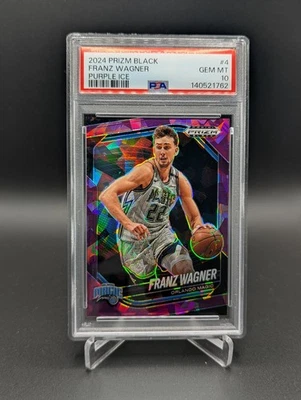 FRANZ WAGNER /149 PSA 10 Purple Ice Prizm 2024-25 Panini Prizm Black #4 Orlando - Bild 1 von 4