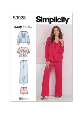 SIMPLICITY 9928 MISSES LOUNGEWEAR Schnittmuster Gr. XS - XXL TOP HOSE SHORTS