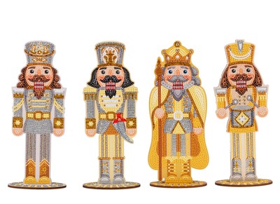 4er Set Goldene Nussknacker - Crystal Art XL Buddies