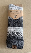 NEW Bearpaw Slouch Sock Knee High Women  s black  gray Shoe Sz M Nordic Soft