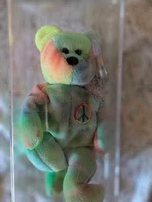 RARE  Peace Bear Beanie Baby with All Tag Mistakes  Spectacular Condition