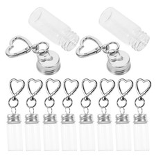 10Pcs Transparent Mini Glass Vials Keychain Wishing Bottles for DIY Charm