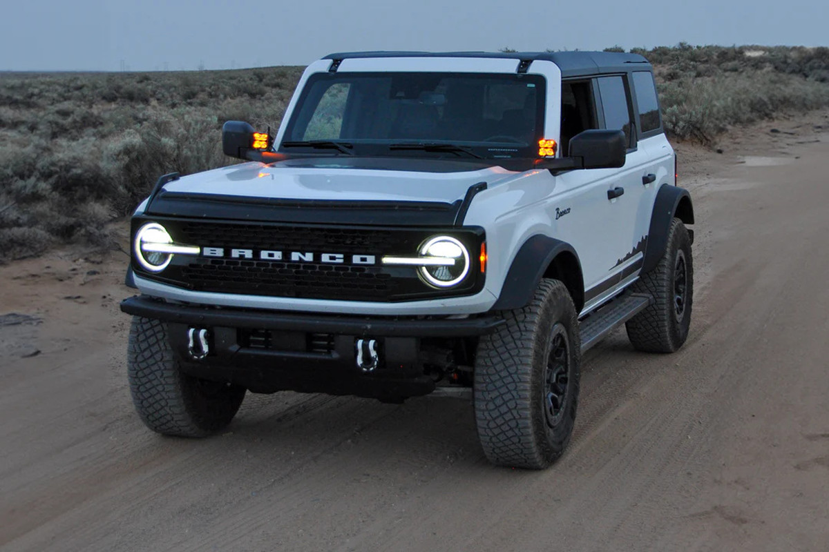 Pair Dynamic LED Headlights For 2021-2025 Ford Bronco Amber/White DRL Headlamp