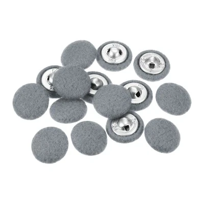 10 Stück 24L Stoffbezogene Knöpfe 15mm Löcher Metall Schaft Nähknöpfe,Dunkelgrau - Bild 1 von 4