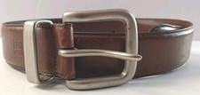 Vintage Lauren Ralph Lauren Brown Leather Belt Size 36 Men's Brass Buckle Preppy