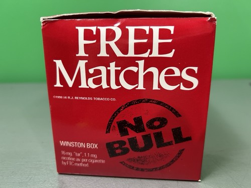 WINSTON Cigarettes "No Bull" Complete Box of 100 Matches NEW Vintage 1998 - Picture 4 of 11